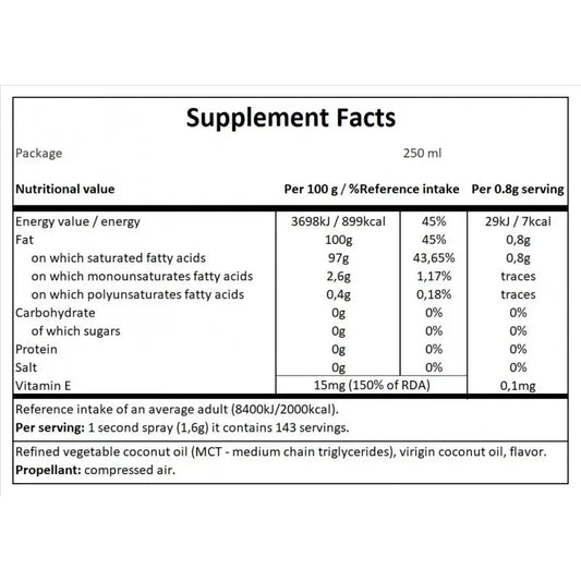 COOKING SPRAY 250 ML - EXTRA VIRGIN OLIVE OIL CHEAT MEAL