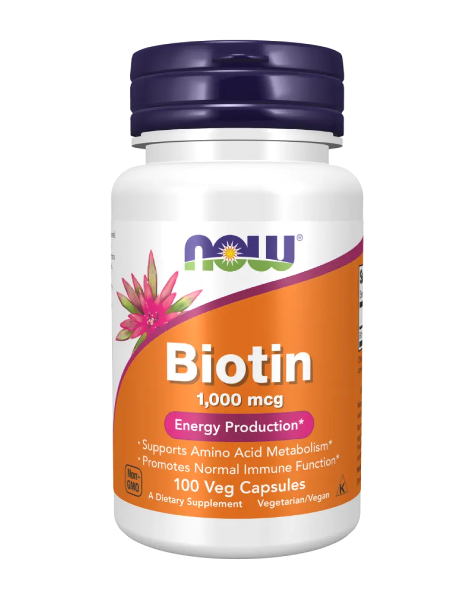 NOW Foods - Biotin, 1000mcg - 100 vegan capsules Now Foods