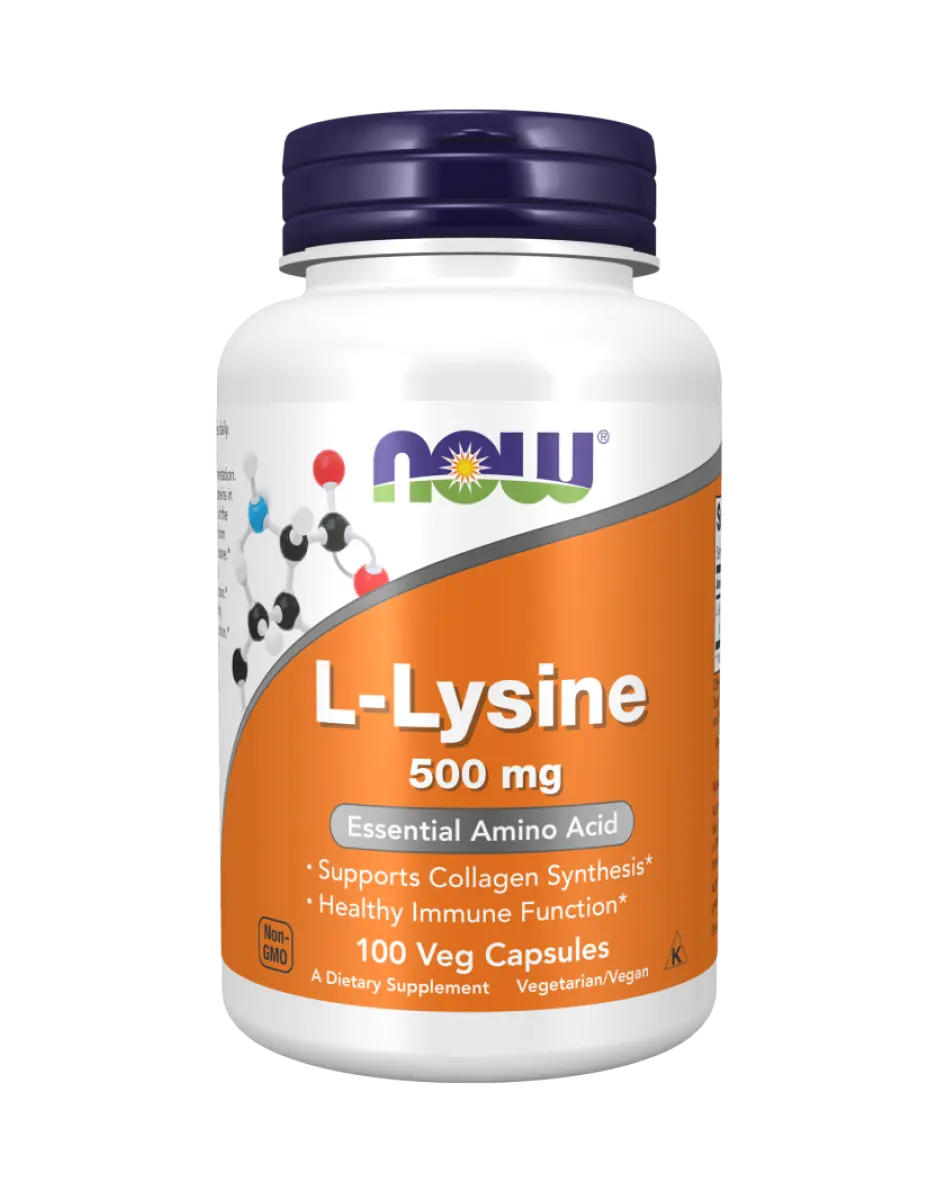 NOW Foods - L-Lysine, 500mg - 100 vegan capsules Now Foods